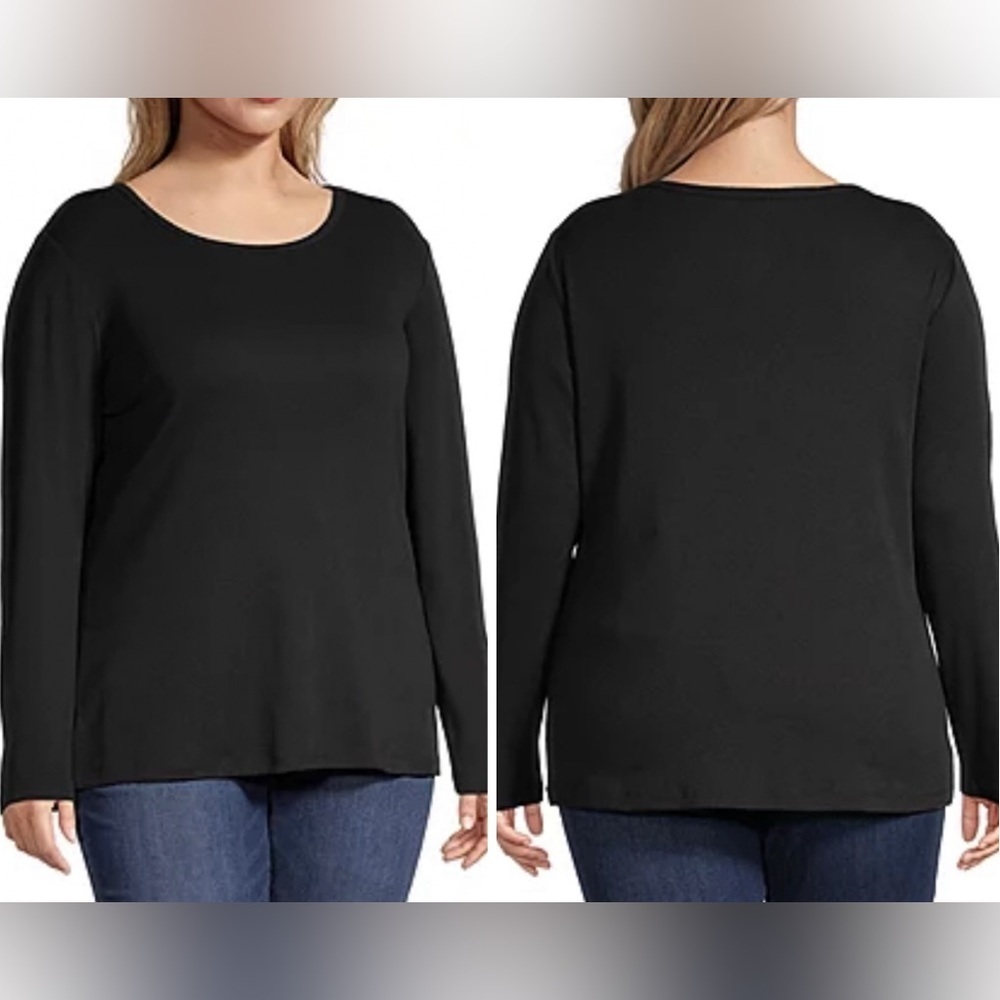 ⚓️ ST. JOHN’S BAY Essential Black Tee in Rib Fabric - Picture 4 of 9